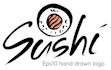 make high quality sushi logo with editable file