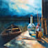 paint a real oil painting on canvas