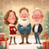 draw your office christmas card, holiday funny cartoon caricature card