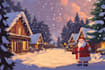 draw a christmas cartoon  illustration