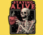 design custom skeleton coffee shop logo