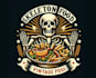 create premium skeleton food vintage logo