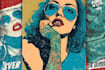 make illustration in distressed retro and pop art style