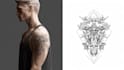 draw a unique abstract graphic fine line tattoo design