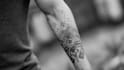 eate sleeve tattoo design in geometric style