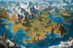 illustrate medieval fantasy and sci fi maps