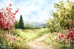 make watercolor landscape design