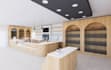craft 3d bread factory interior,retail store design,commercial space render, cgi