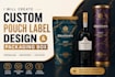 create a custom pouch label design and packaging box