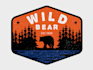 create drawing cool bear logo with text with any file
