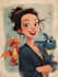 create a disney cartoon illustration