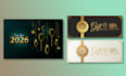 design unique christmas and new year gift cards