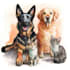 do paint custom pets portrait dog portrait in paper