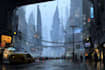 do cyberpunk sci fi futuristic city high quality image