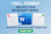 format, edit, and professionally redesign your ms document