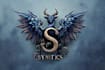 drow unique medieval, fantasy, game title logo