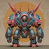 custom futuristic mecha robot character art