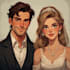 create a romantic couple portrait in my art style