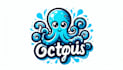 make octopus water style mascot logo with satisfaction guaranteed