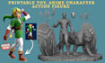 sculpt 3d model character, action figure, toys design, statue for 3d printing