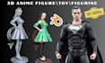 do 2d to 3d model, toy, figure, 3d stl file character sculpting for 3d printing