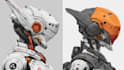 do anime style mecha robot illustrations
