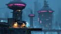 do cyberpunk futuristic city art