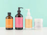 design cosmetic packaging and label for bottle or jar mockup