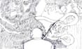 create manga inspired pen and ink art tattoo