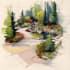 make watercolor landscape design