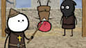 make funny 2d stickman animations like trust me bro, chat history and wallace