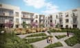 3d apartment complex,building facade,balcony, landscape render, townhouse design