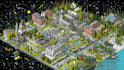 draw isometric projection illustration infographics and map