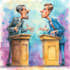 create a political cartoon art