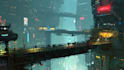 design cyberpunk futuristic city art