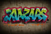 manually design graffiti street art canvas