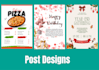 design event cards, menus, invitations and posters