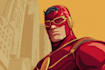 do comic superhero character logo and friendship portrait