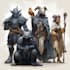 create dnd party art, fantasy character for dnd party