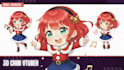 create 3d vtuber chibi character model, 3d rigging, vroid for stream
