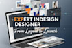 indesign brochure catalog book layout designer adobe expert