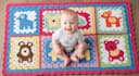 knit bluey, plushie, blanket, flower crochet pattern with instructions