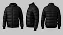 design 3d puffer jacket varsity jacket bomber jacket model render with animation
