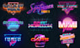 create 80s vintage chrome design with a futuristic 80s logo