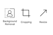 remove background, crop and resize photos