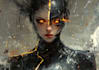 do a high quality sci fi character with glowing effects