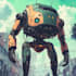 cyberpunk or sci fi style robot or portrait painting