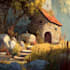 make a stylized environment illustration background art