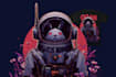 draw galaxy, space, astronaut cartoon design