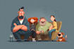 draw retro vintage illustration cartoon character